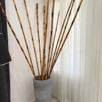 گلدان سفالی همراه چوب بامبو|صنایع دستی و سایر لوازم تزئینی|بندرعباس, |دیوار