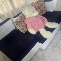 مبل ال سرمه ای با میز