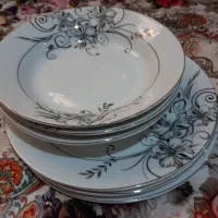 ۶ عدد بشقاب چینی گل مشکی نو|ظروف سرو و پذیرایی|مشهد, کوشش|دیوار