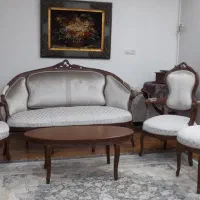 مبلمان استیل۹ نفره چوب گردو در حد نو|مبلمان خانگی و میز عسلی|اهواز, شهرک نفت|دیوار