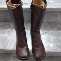 بوت بلند قهوه ای چرم زنانه|کیف، کفش، کمربند|قائمشهر, |دیوار