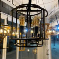 لوستر چوب و فلز فانتزی