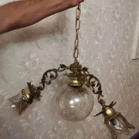 لوستر برنز 3 شاخه رنگ ثابت|لوستر و چراغ آویز|همدان, |دیوار