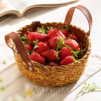 پخش انواع سبد حصیری ساده.دسته چرمی.کف چوب.|ظروف سرو و پذیرایی|آفتاب, |دیوار
