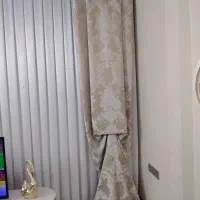 دستک پرده مخمل ژاکاردترک نگین کوب پرده حریرسه تکه