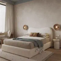 تخت پارچه تدی مدرن مینیمال تخت خواب