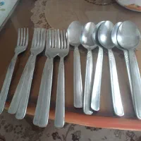 فلاسک چای و یک دست قاشق وچنگال|کلکسیون اشیاء عتیقه|تهران, استاد معین|دیوار