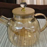 قوری دمنوش پیرکس درب بامبویی الماسی