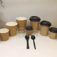 لیوان،کاپ دو سه جداره کاغذی کرافت بیرون بر کافه