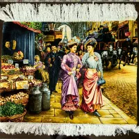 تابلو فرش دستباف طرح شانزالیزه