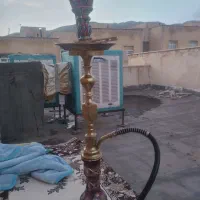 قلیان برنجی شیشه ۳پوست