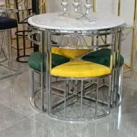 میز ناهار خوری گرد فلزی|میز و صندلی غذاخوری|اصفهان, کساره|دیوار