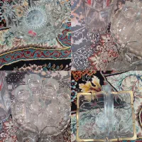 پارچ و لیوان ۶ضلعی و تعدادی وسایل