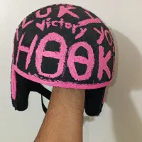 کلاه موتور دخترونه زنونه کاستوم صورتی مشکی