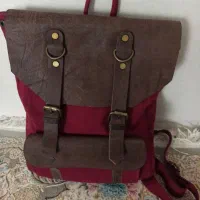 کیف کوله از جنس چرم اصلی و کتان|کیف، کفش، کمربند|همدان, |دیوار