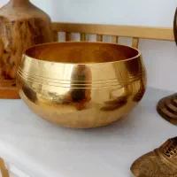 کاسه تبتی هندی طلایی پنج بودا قطر دهانه ۱۴