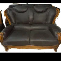 مبلمان۶نفره چرمی|مبلمان خانگی و میز عسلی|دوگنبدان, |دیوار