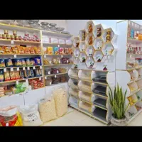 قفسه استند حبوبات عطاری ویترین پیش خوان دکور کانتر