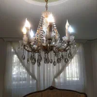 لوستر ۸ شاخه کریستال یک جفت و دوتا دیواری