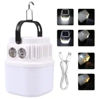 لامپ شارژی پاوربانک دار و دارای پنل خورشیدی