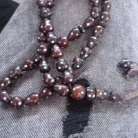 تسبیح هسته خرمایی نقره کوب