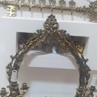 آینه شمعدونی با جا لباسی مدل گلید برنجی قدیمی