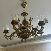 لوستر ۵شعله طلایی سیاه قلم