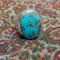 انگشتر فیروزه فاخر وسنگین کار دست استاد ری احمد