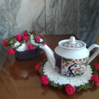 ۳ عدد زیر بشقابی همراه با گلدان