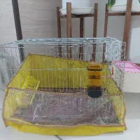 قفس قناری و مرغ عشق و ابخوری و تمام وسایل