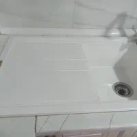 فروش سینک دوقولو سفید گرانیتی درحد نو|مصالح و تجهیزات ساختمان|شهرضا, |دیوار