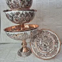 ظروف مسی/سرویس مسی سفید الماس تراش/ اقساطی