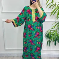پیراهن ساحلی نخی سنتی ترکمن