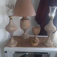 سرویس دستسازچهارتیکه آباژور شمعدان وشکلات خوری|چراغ خواب و آباژور|محمودآباد, |دیوار