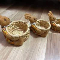 ۳ عدد سبد حصیری خرگوشی