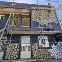 پلاستر سوله دامداری مرغدار دیوار . نما طرح سنگ چوب|خدمات پیشه و مهارت|شهرکرد, |دیوار