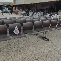 صندلی انتظار چهار نفره فایبر گلاس پایه فلزی