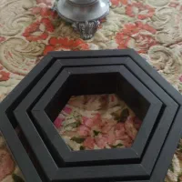 شلف دیواری چوبی شش ضلعی