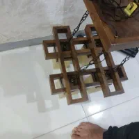 لوستر چوبی چهار شاخه سالم بدون خط و خش