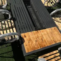 میز اتشدان /آتشکده دو حالته چوب ترمو مدرن