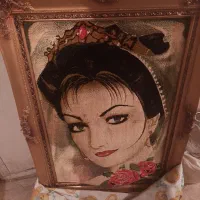 تابلو فرش ماشینی با قاب طلایی