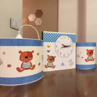 (لوستر ،دیواری ،ساعت)ست سه تیکه تدی