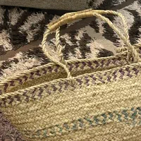 زنبیل حصیری دست باف