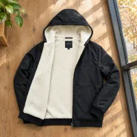 سوییشرت مردانه مشکی داخل تمام خز مدل adidas-مشکی