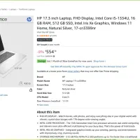 لبتاپ HP 17.3 مدل 17-cn3399nr آکبند|رایانه همراه|تهران, امانیه|دیوار