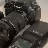 دوربین کنون80d و ست فلاش گادوکس v860