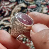 انگشتر یاقوت اصلی  طبیعی معدنی  رکاب نقره دست ساز