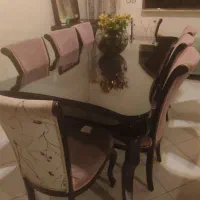 میز ناهار خوری 8 نفره با چوب آبنوس|میز و صندلی غذاخوری|ایزدشهر, |دیوار