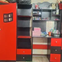 کمد سیسمونی ۴ تیکه با رنگ مشکی و قرمز