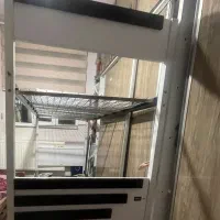 تخت فلزی چوبی دو طبقه با تشک